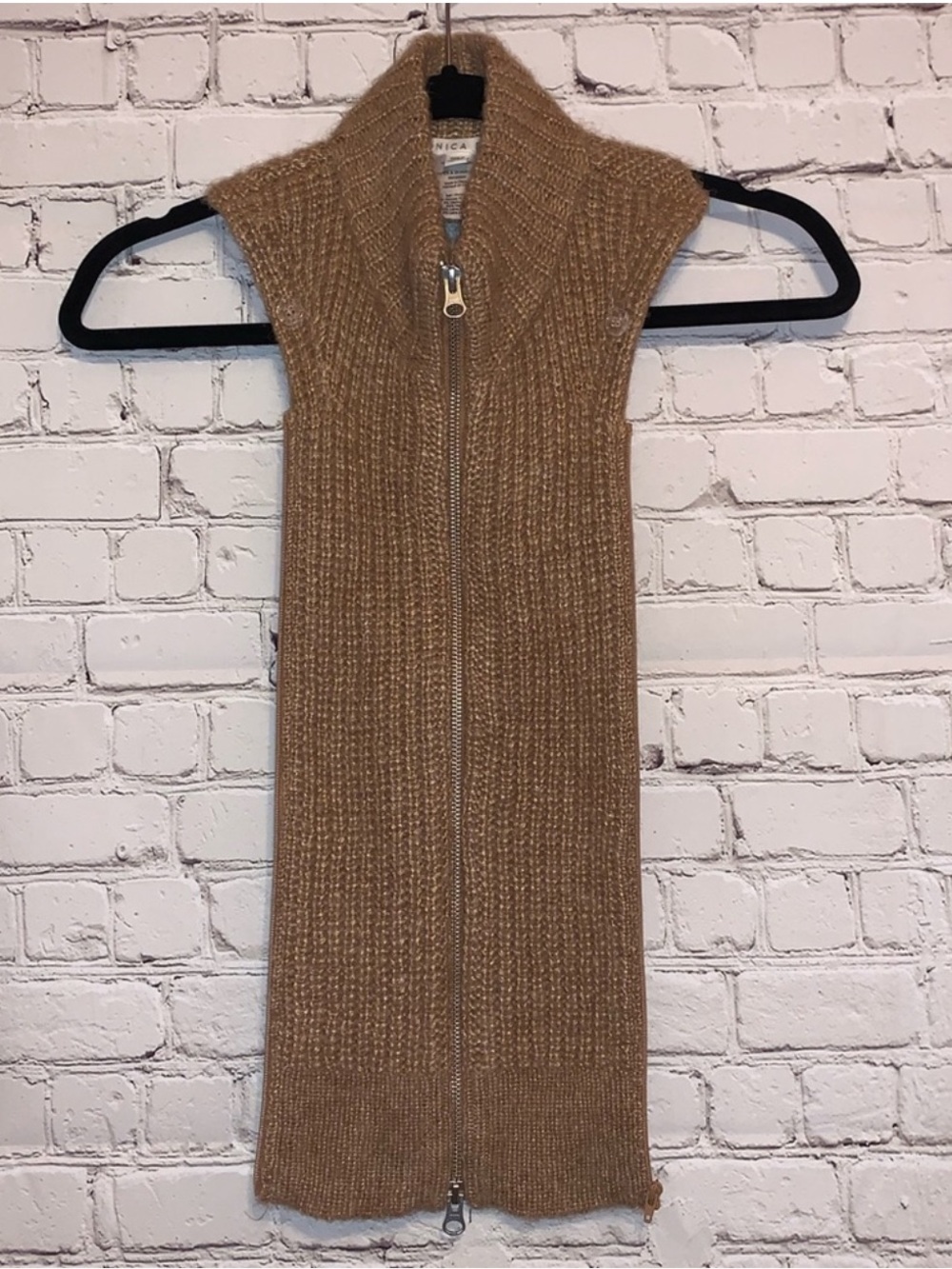 $278 Veronica Beard Edith Dickey Alpaca Blend gold tan sz 00-14